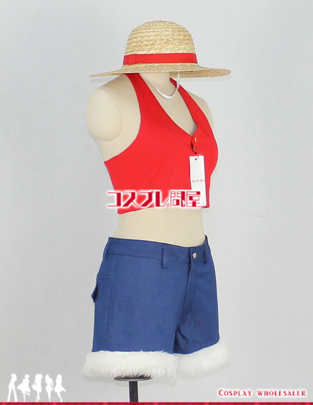 One Piece ワンピース ルフィ 女性用 ショート丈 タンクトップ コスプレ衣装 フルオーダー コスプレ問屋